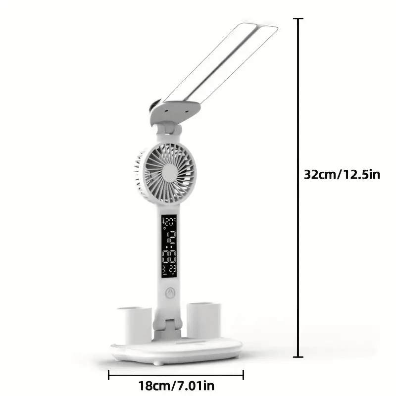 Rechargeable Tabel lamp with fan and clock